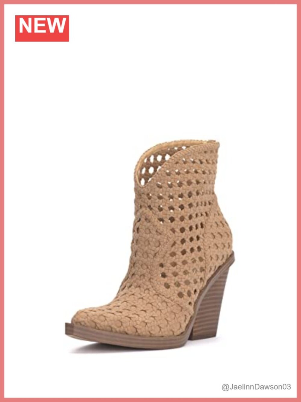 Faux Suede Heeled Bootie Mid-Calf Pull On Stacked Heel Almond Toe